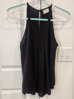 Sienna Sky Black Sleeveless Pleated Tank Dress